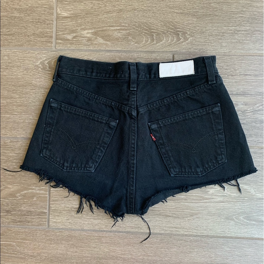 —Sold on eBay— Re/Done Levi’s The Short Black Denim Jeans 24 - Picture 2 of 2